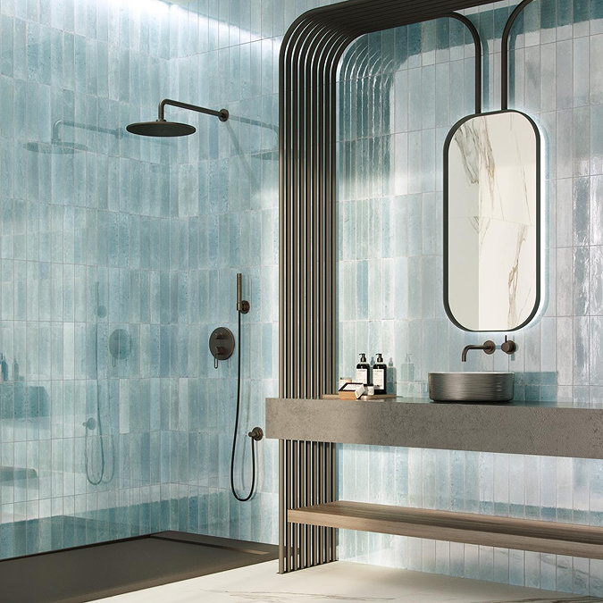 Martil Light Blue Porcelain Wall Tiles - 70 x 280mm