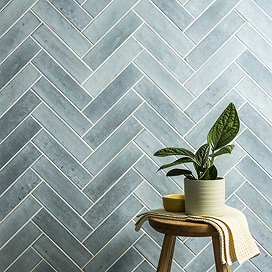 Martil Light Blue Porcelain Wall Tiles - 70 x 280mm