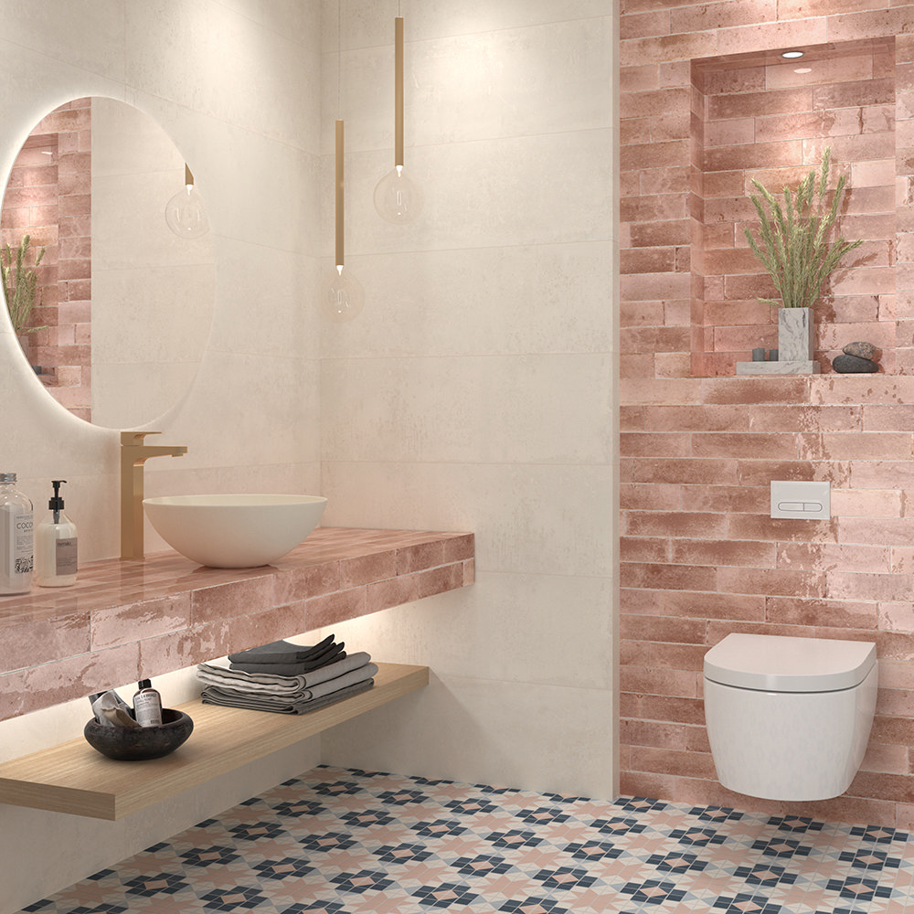 Martil Pink Wall & Floor Tiles - 70 x 280mm