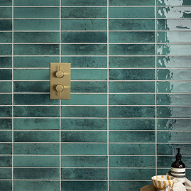 Martil Turquoise Porcelain Glazed Wall Tiles - 70 x 280mm