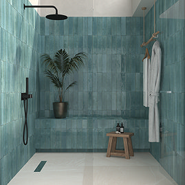 Martil Turquoise Porcelain Glazed Wall Tiles - 70 x 280mm