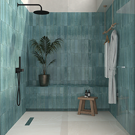 Martil Turquoise Porcelain Glazed Wall Tiles - 70 x 280mm