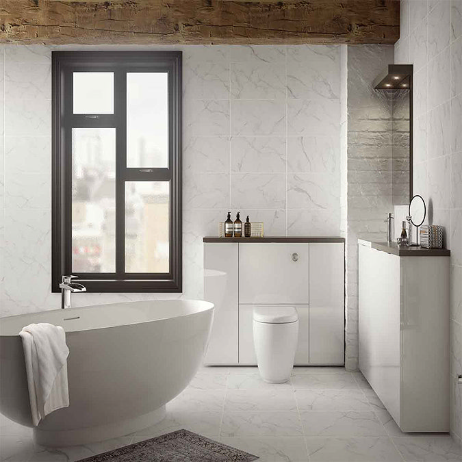 Massa Carrara Matt White Marble Ceramic Wall Tiles - 248 x 498mm Profile Large Image