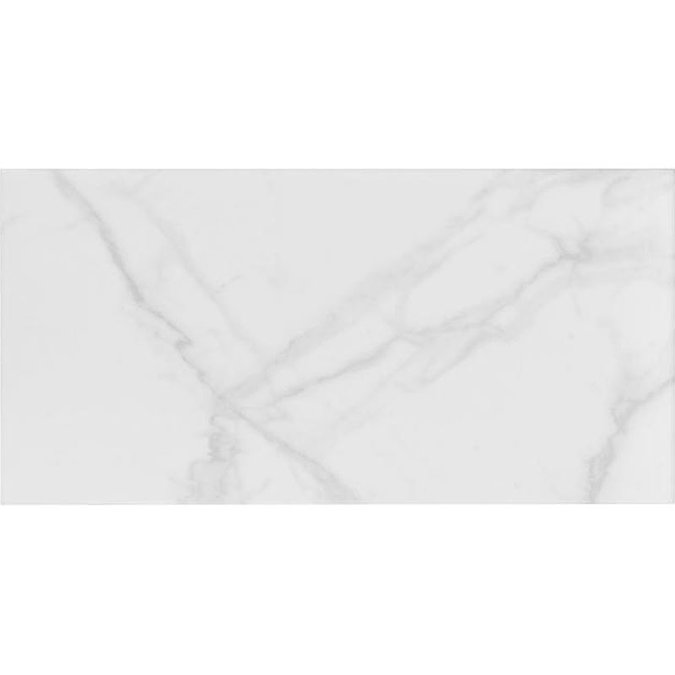 Massa Carrara Matt White Marble Ceramic Wall Tiles - 248 x 498mm Feature Large Image