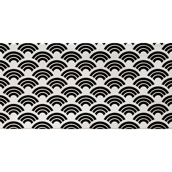 Mataro Black Patterned Decor Wall Tiles - 125 x 250mm  Profile Large Image