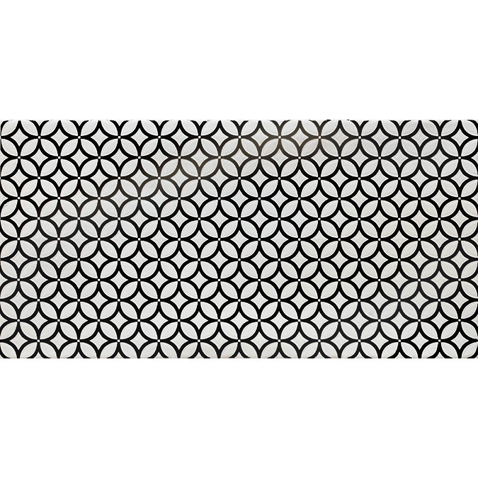 Mataro Black Patterned Decor Wall Tiles - 125 x 250mm  In Bathroom Large Image
