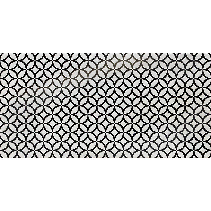 Mataro Black Patterned Decor Wall Tiles - 125 x 250mm In Bathroom Large Image
