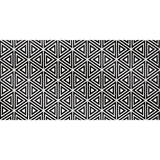 Mataro Black Patterned Decor Wall Tiles - 125 x 250mm Newest Large Image