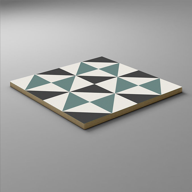 Stonehouse Studio Matlock Teal Patterned Wall and Floor Tiles - 225 x 225mm