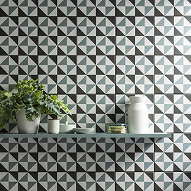 Stonehouse Studio Matlock Teal Geometric Patterned Wall and Floor Tiles - 225 x 225mm