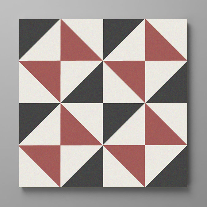 Stonehouse Studio Matlock Terracotta Geometric Patterned Wall and Floor Tiles - 225 x 225mm