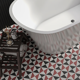 Stonehouse Studio Matlock Terracotta Geometric Patterned Wall and Floor Tiles - 225 x 225mm