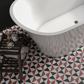 Stonehouse Studio Matlock Terracotta Geometric Patterned Wall and Floor Tiles - 225 x 225mm