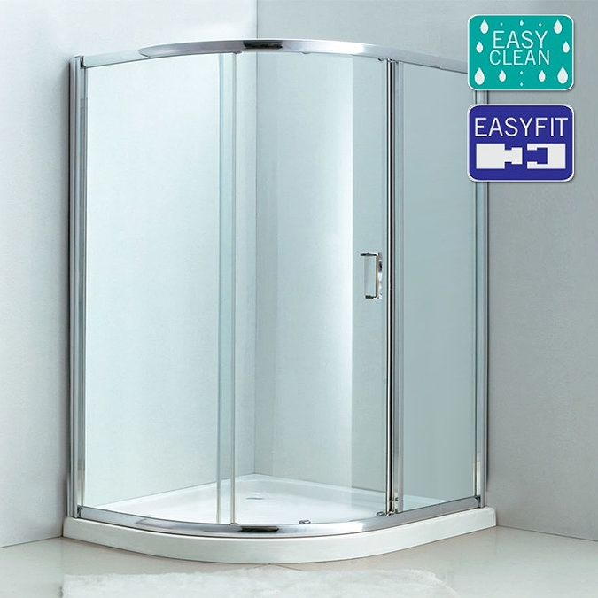 Matrix Option 6 1850mm Single Sliding Door Offset Quadrant Enclosure 6mm Large Image