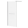 Matrix 10mm Glass Wetroom Screen (880 x 1900mm) Inc. Chrome Retaining Arm Large Image