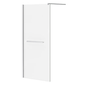 Matrix 10mm Glass Wetroom Screen (880 x 1900mm) Inc. Chrome Retaining Arm Large Image