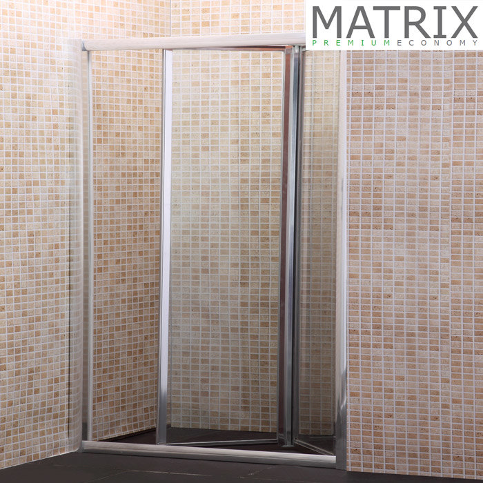 Matrix 1850mm Premium Economy Bi-Fold Shower Door 4mm - Various Sizes Large Image
