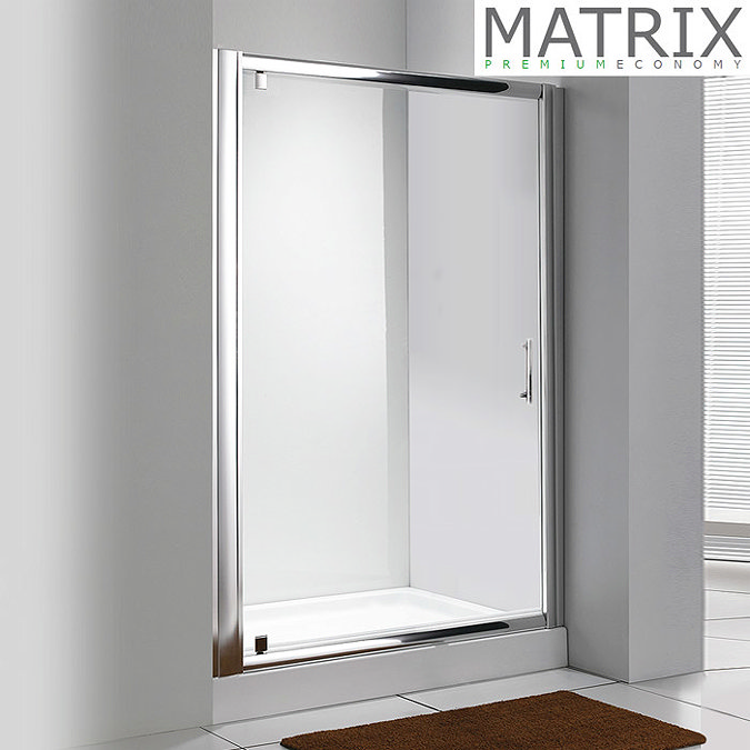 Matrix 1850mm Premium Economy Pivot Shower Door 6mm - Various Sizes Large Image