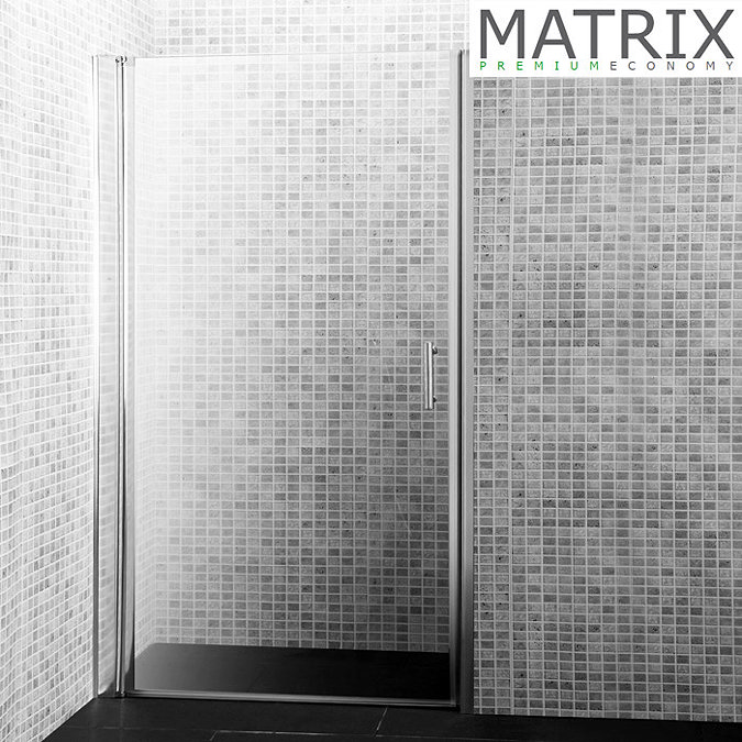 Matrix H1850 Premium Economy Barrel Hinged Shower Door 6mm - Various Sizes Large Image