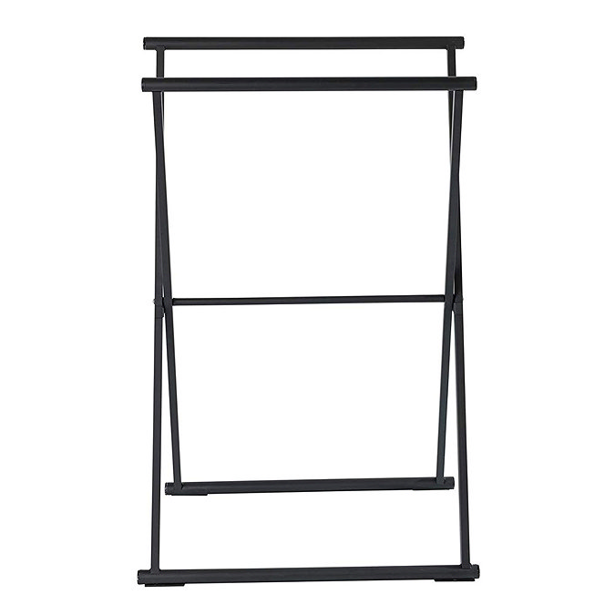 Matt Black Freestanding Foldable Towel Rack Profile Large Image