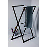 Matt Black Freestanding Foldable Towel Rack  In Bathroom Large Image