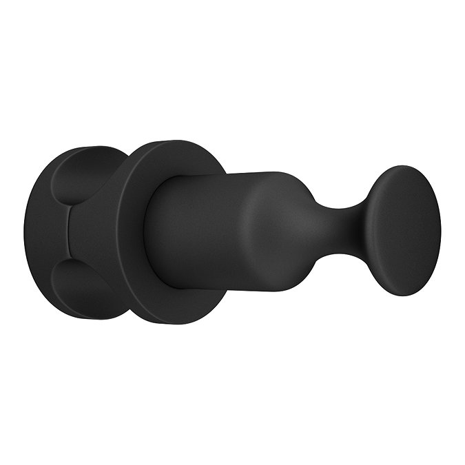 Matt Black Robe Hook Attachment for Heated Towel Rails  Profile Large Image