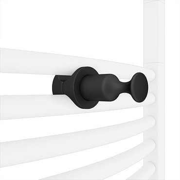Matt Black Robe Hook Attachment for Heated Towel Rails  Profile Large Image