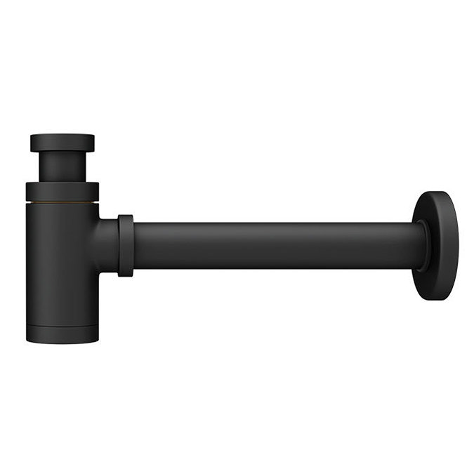 Arezzo Round Modern Basin Bottle Trap - Matt Black