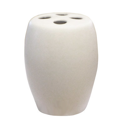 Matt Finish Cream Oval Shaped Toothbrush Holder - 1601216 Large Image