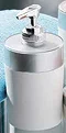 Matt White Lotion Dispenser w/Silver Top & Chorme Pump Large Image