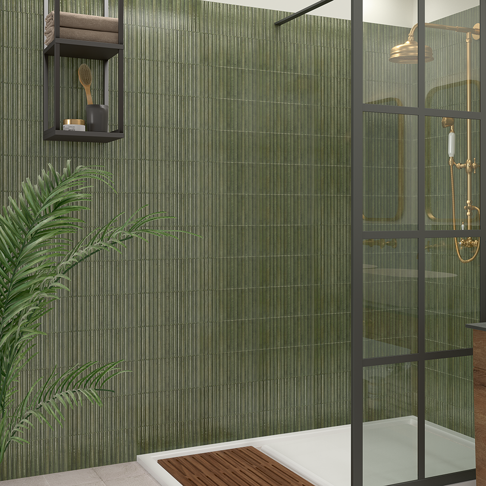 Matteo Fluted Green Wall Tiles X Mm