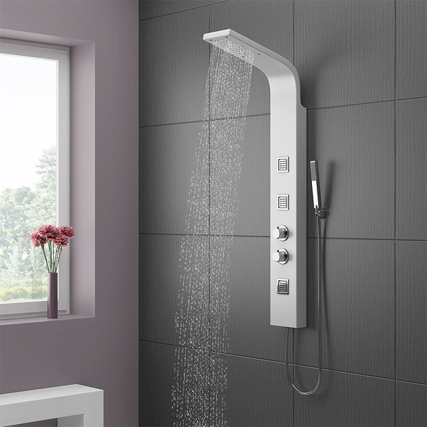 Maverick Thermostatic Shower Panel | White | Victorian Plumbing.co.uk