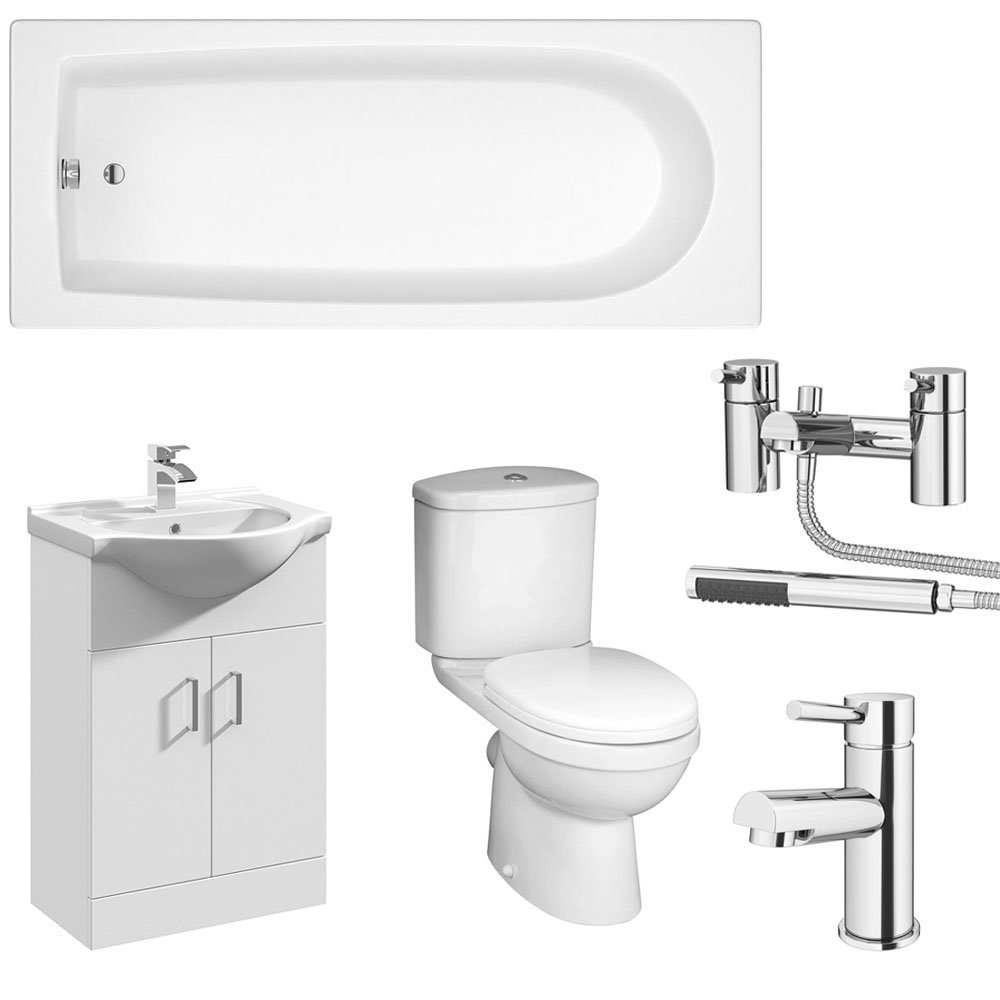 Mayford Complete Modern Bathroom Package Victorian Plumbing UK