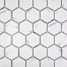 Mazara Hexagon White Marble & Grey Stone Effect Tiles - 220 x 250mm