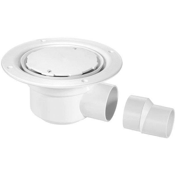 McAlpine 50mm Water Seal Trapped Gully with White Plastic Cover Plate TSG50WH