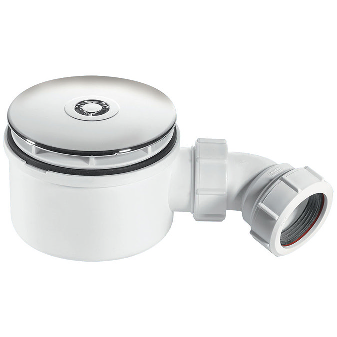 McAlpine 90mm Shallow Shower Trap - 70mm High - Chrome Plated Brass