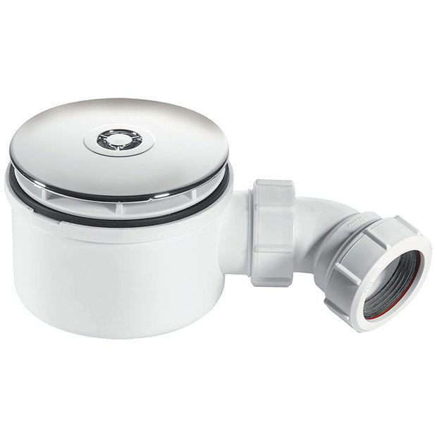 McAlpine 90mm Shallow Shower Trap - 70mm High - Chrome Plated Plastic - ST90CP10-70 Large Image