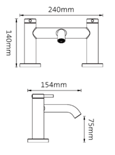 McAlpine Kelvin Bath Filler Tap - Matt Black