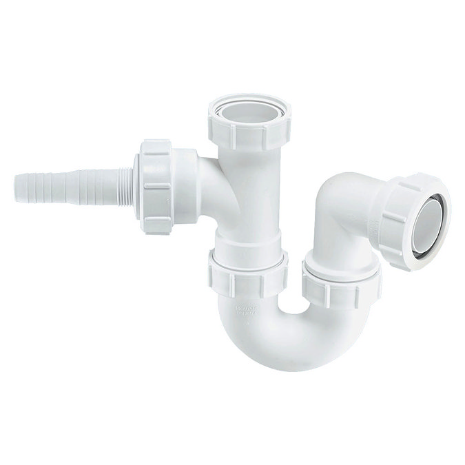 McAlpine Sink Trap with Horizontal Domestic Appliance Nozzle - WM2 Large Image
