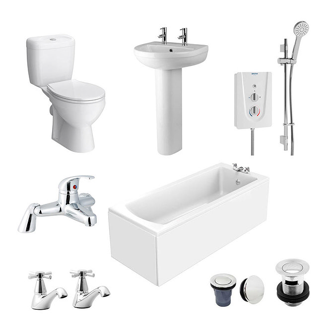 Melbourne 1700 x 700 Complete Bathroom Package with Bristan Smile Electric Shower Large Image