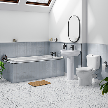 Melbourne 5 Piece Bathroom Suite - 3 Bath Size Options  Profile Large Image
