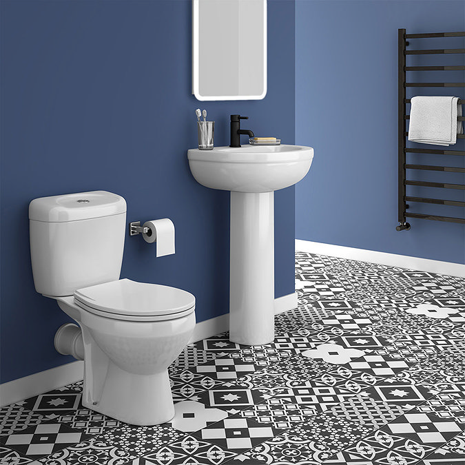 Melbourne Ceramic Close Coupled Modern Toilet  Profile Large Image