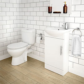 Melbourne Close Coupled Toilet with 420mm Cabinet + Basin Set Medium Image