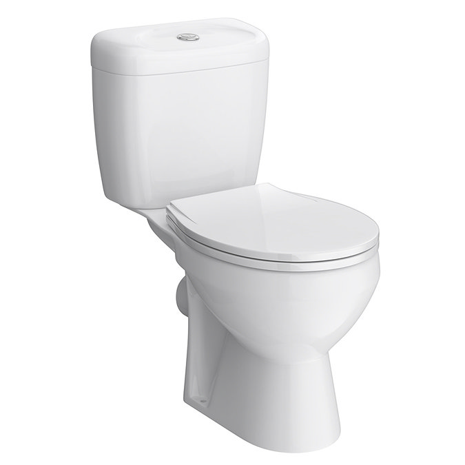 Melbourne Close Coupled Toilet incl. White Compact Cabinet + Basin Set In Bathroom Large Image