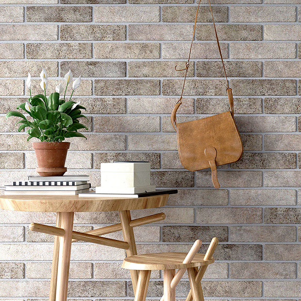 Grey Brick Effect Tiles Melo Rustic Victorian Plumbing