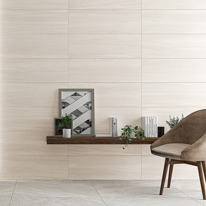 Meloa Cream Wood Effect Wall Tiles - 300 x 900mm  Profile Large Image