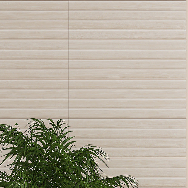Meloa Linear Cream Wood Effect Wall Tiles - 300 x 900mm Large Image