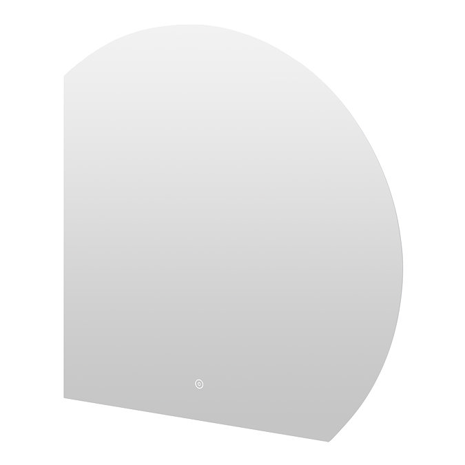 Mercury LED Backlit Circular Corner Fix Mirror 830 x 870mm with Anti-Fog and Touch Sensor (Left Hand Version)