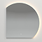 Mercury LED Backlit Circular Corner Fix Mirror 830 x 870mm with Anti-Fog and Touch Sensor (Left Hand Version)