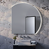 Mercury LED Backlit Circular Corner Fix Mirror 830 x 870mm with Anti-Fog and Touch Sensor (Left Hand Version)